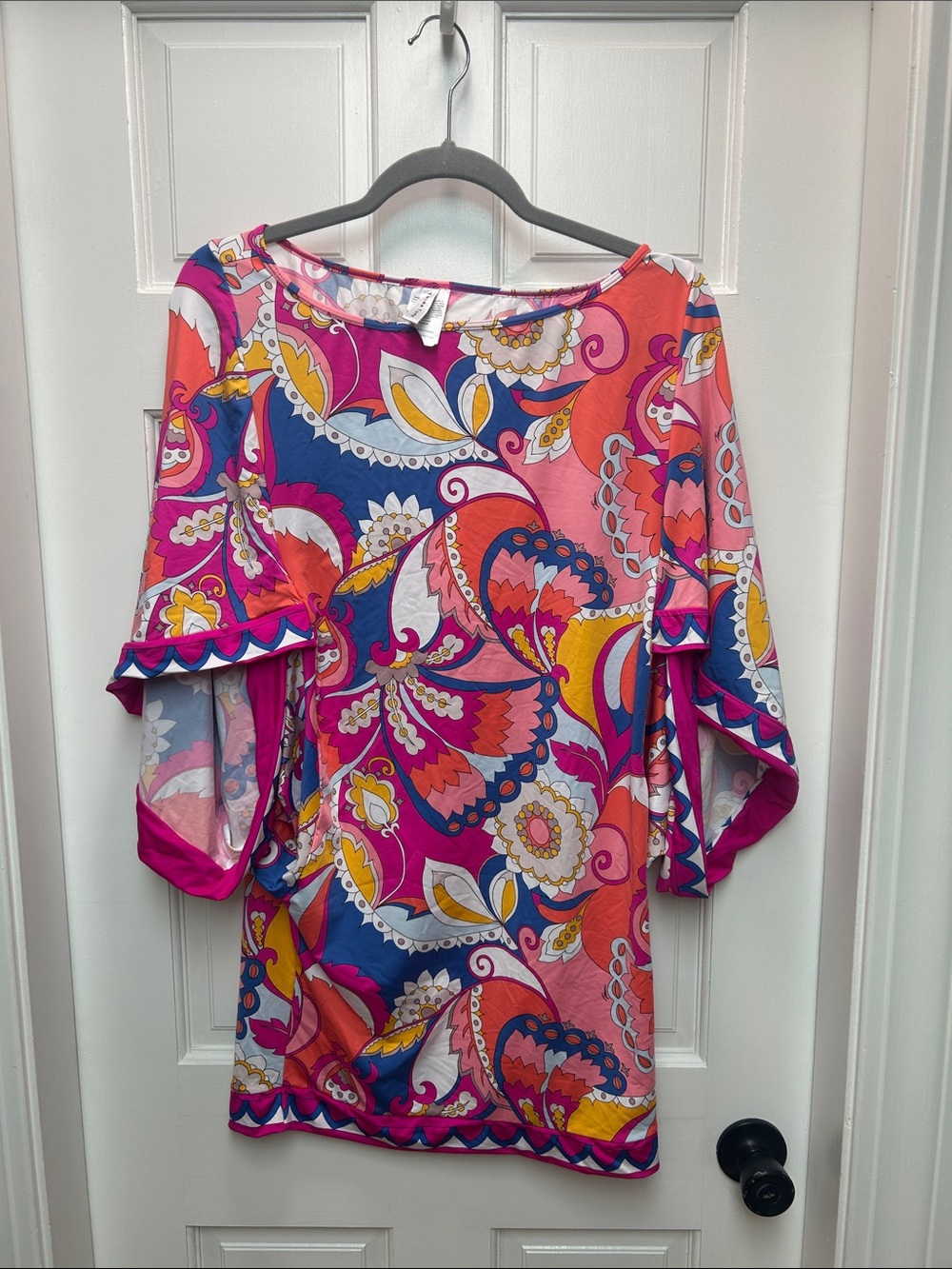 Trina Turk Pink Blue Orange Floral Paisley Swim Coverup